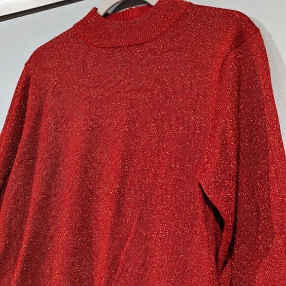 Vintage Sparkly Mock Neck Sweater Women size  PL - Picture 3 of 6
